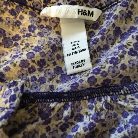 H&M Purple Flowered Top Size L - Picture 2 of 5